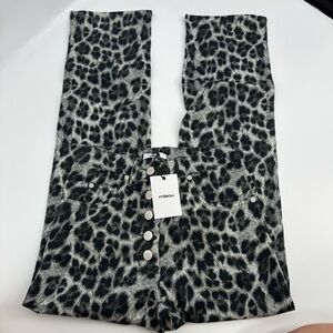 NWT Miaou leopard animal print straight leg jeans